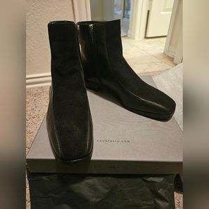 Aquatalia Suede/Leather Ankle Boots